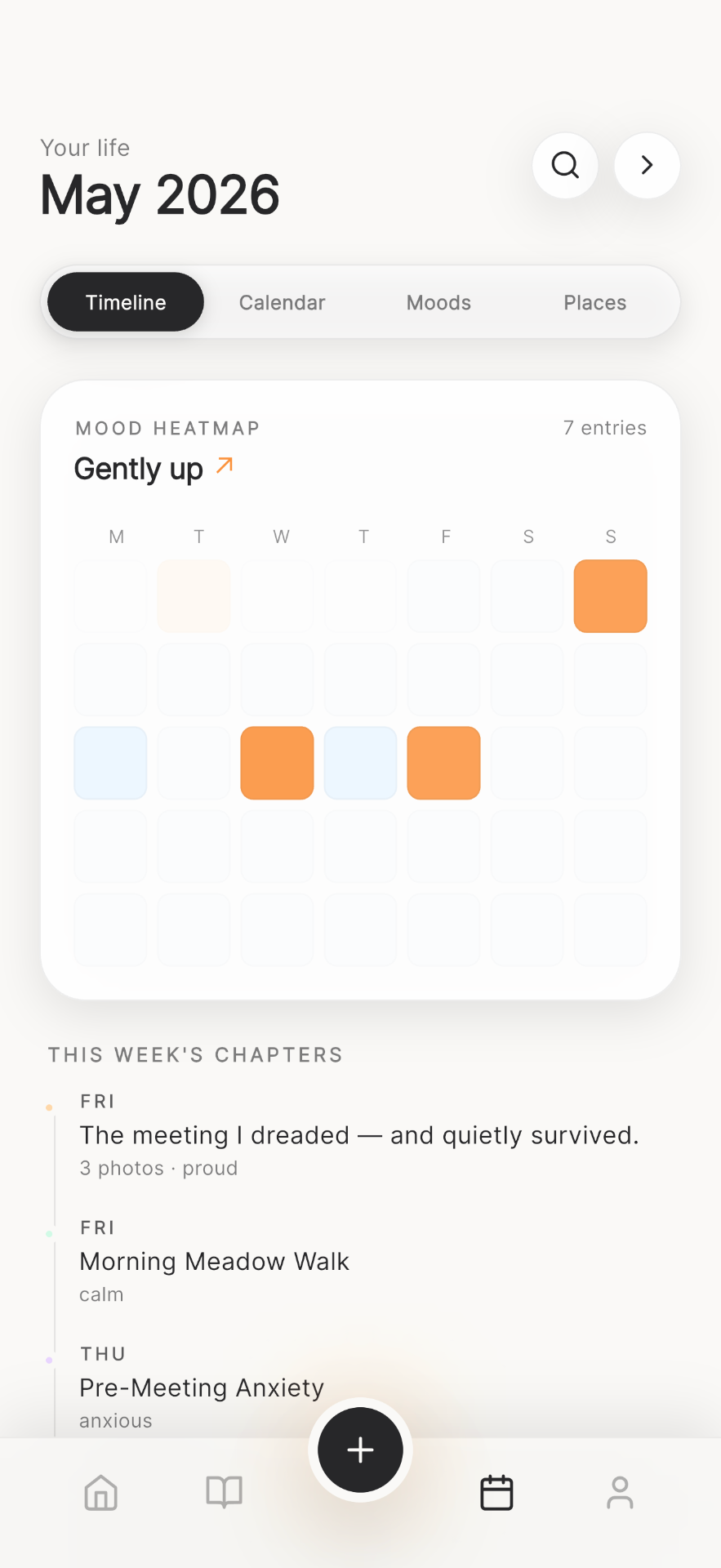 Bloom — A month of entries, looked back on