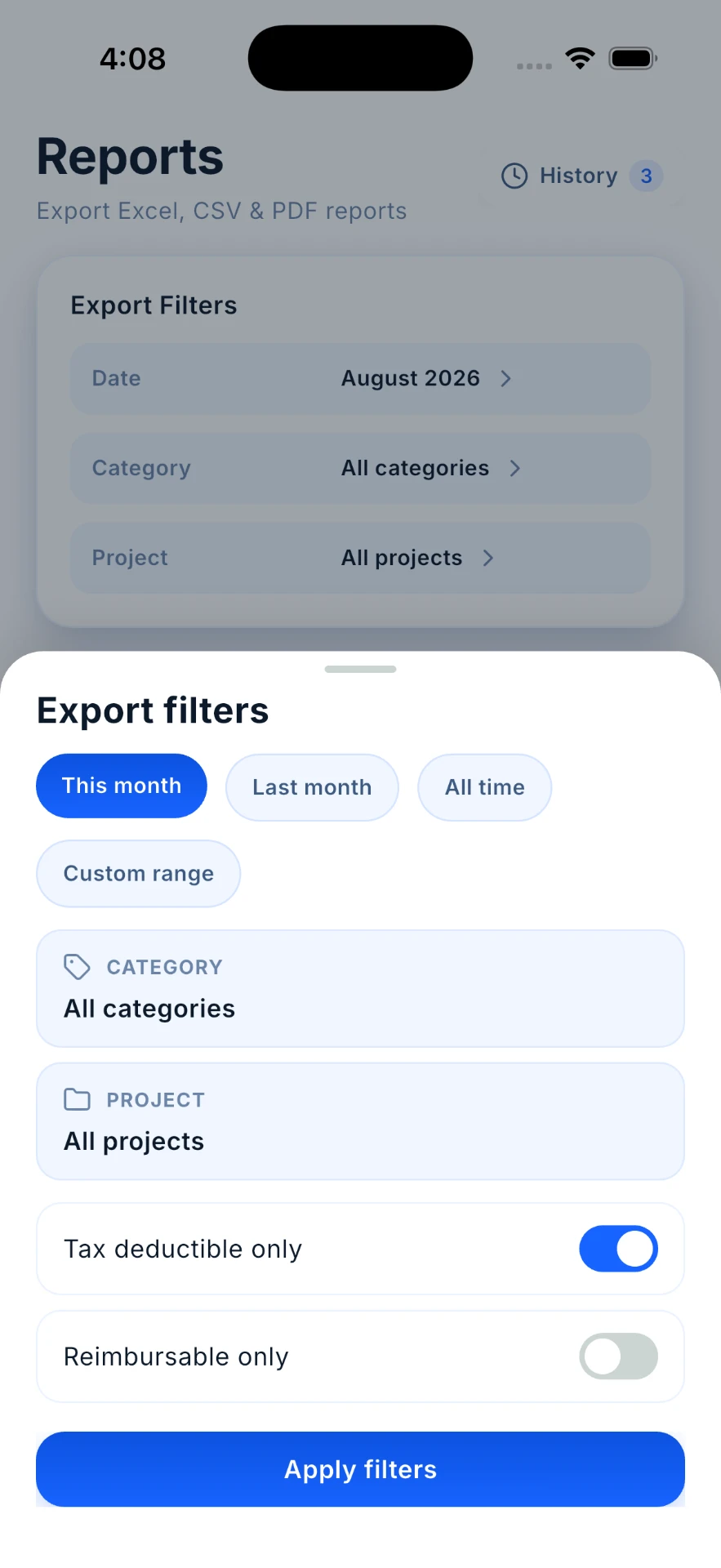 Receipt Scanner — Narrowing down to the records you need